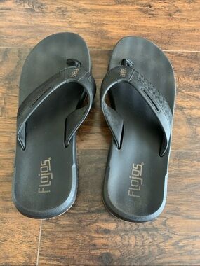 Flojos Black Men's Comfort Flip Flops